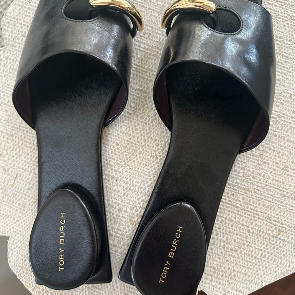 Tory Burch Black Pierced Slide - Picture 2 of 5